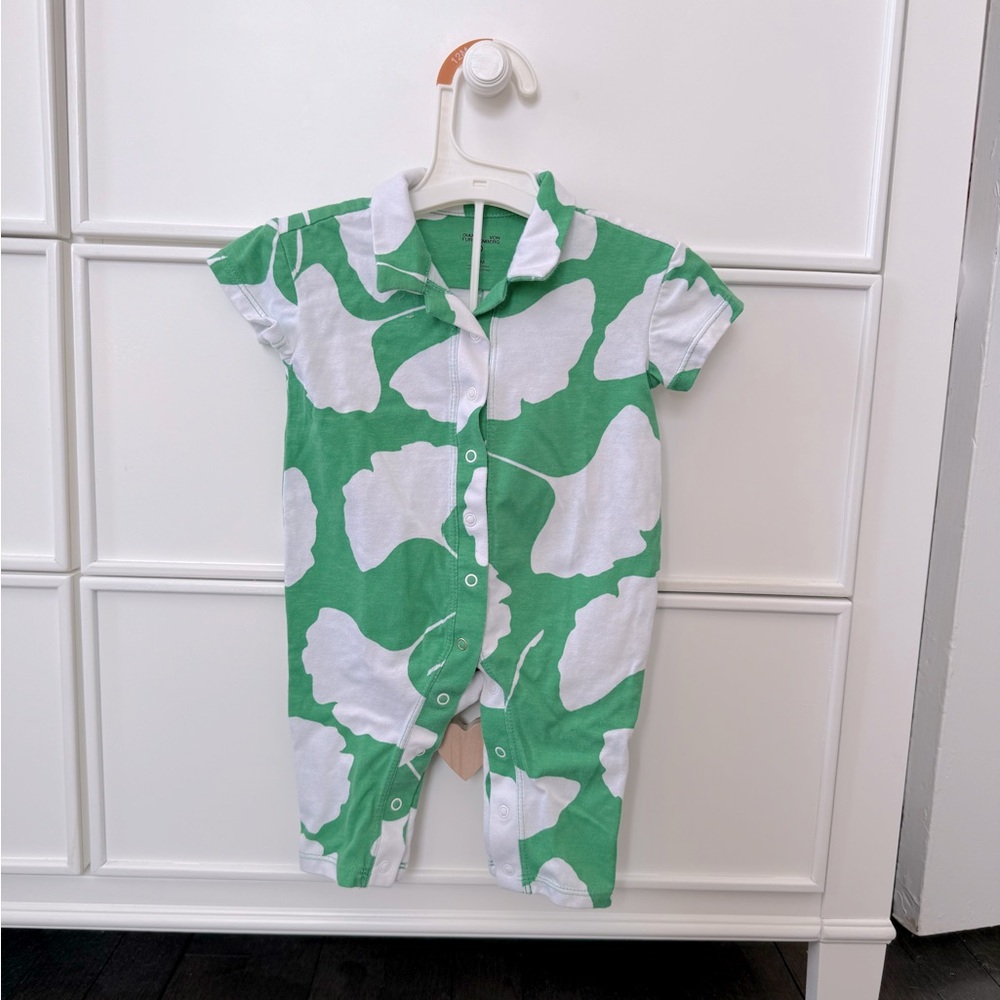 Green and White Kids One Piece